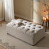 Portland Small Double Buttoned Fold - Out Bed in Ottoman, Beige Woven Fabric - daals