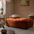 Portland Small Double Buttoned Fold-Out Bed in Ottoman, Rust Velvet