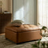 Portland Single Buttoned Fold - Out Bed in Ottoman, Tan Faux Suede - daals