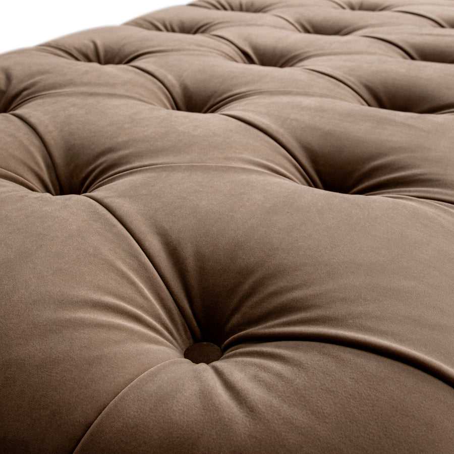 Portland Small Double Buttoned Fold-Out Bed in Ottoman, Mink Velvet