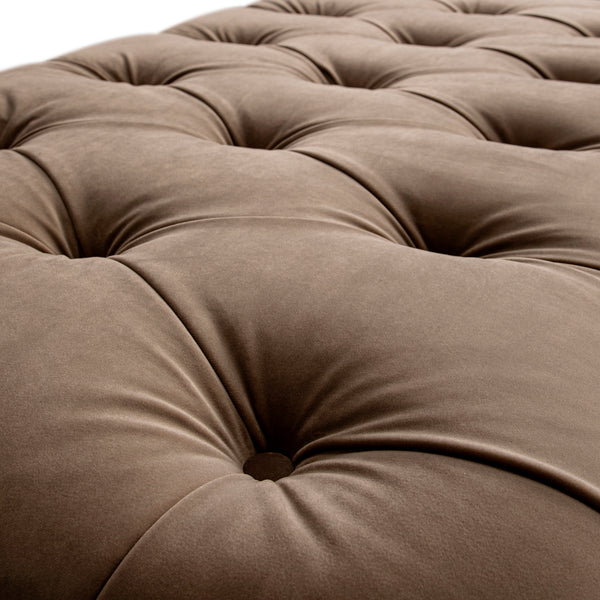 Portland Small Double Buttoned Fold-Out Bed in Ottoman, Mink Velvet