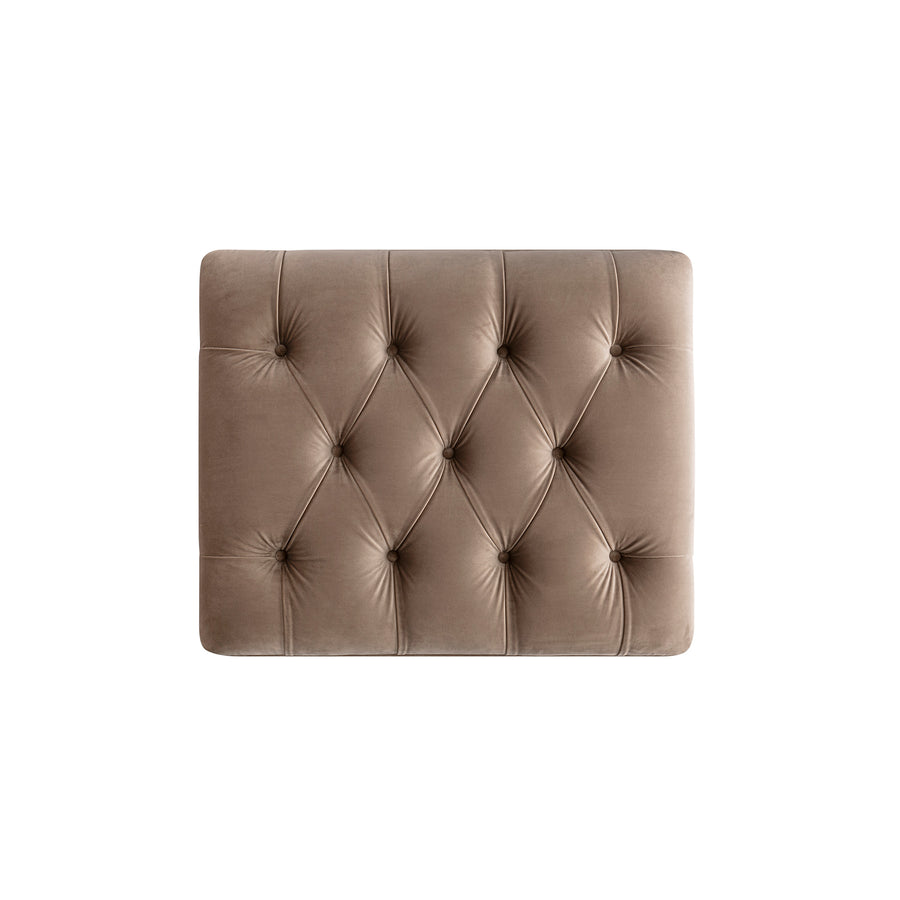 Portland Single Buttoned Fold-Out Bed in Ottoman, Mink Velvet