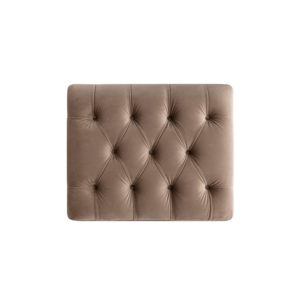 Portland Single Buttoned Fold - Out Bed in Ottoman, Mink Velvet - daals