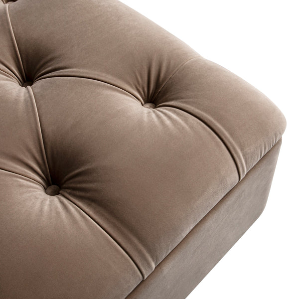 Portland Single Buttoned Fold - Out Bed in Ottoman, Mink Velvet - daals