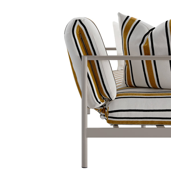 Linea Three Seater Sofa Bed, Amber Striped Chenille