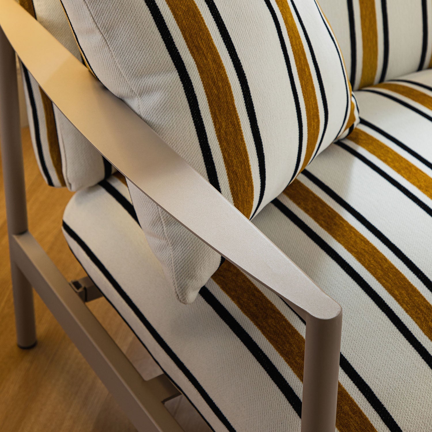 Linea Three Seater Sofa Bed, Amber Striped Chenille