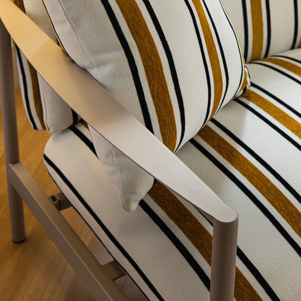 Linea Three Seater Sofa Bed, Amber Striped Chenille