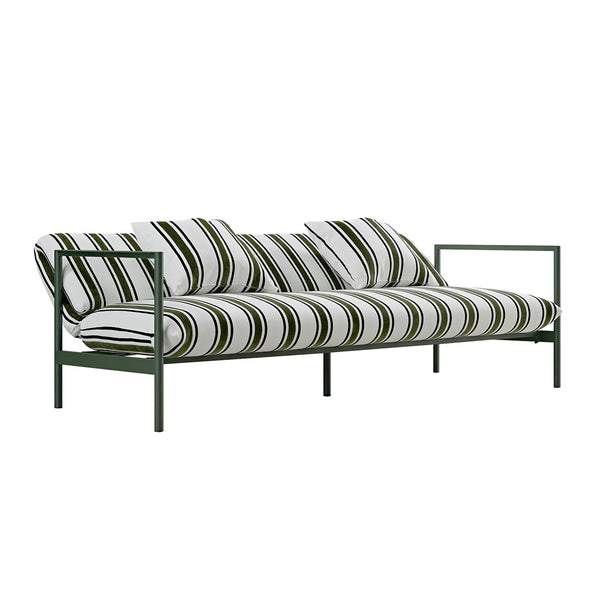 Linea Three Seater Sofa Bed, Forest Green Striped Chenille