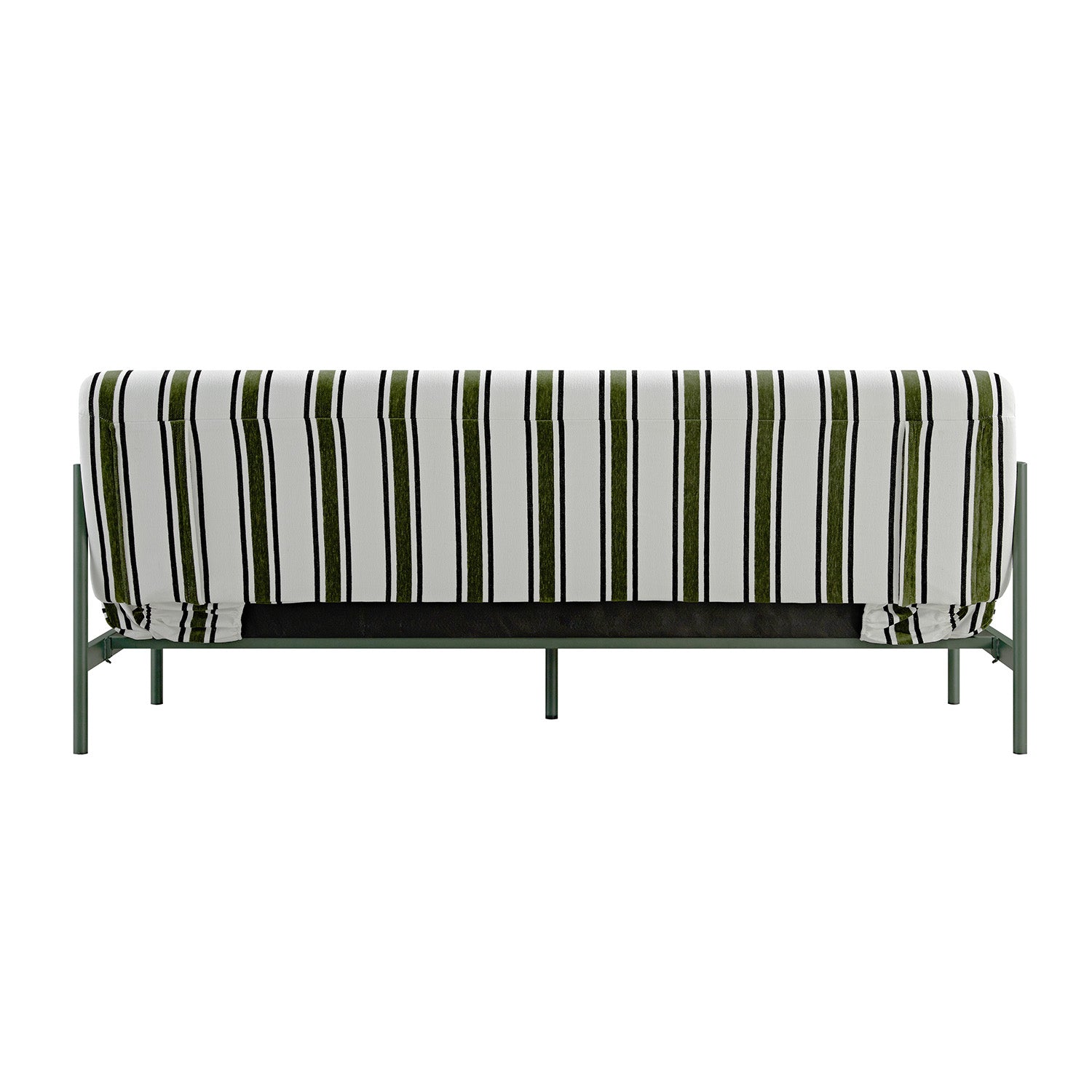 Linea Three Seater Sofa Bed, Forest Green Striped Chenille