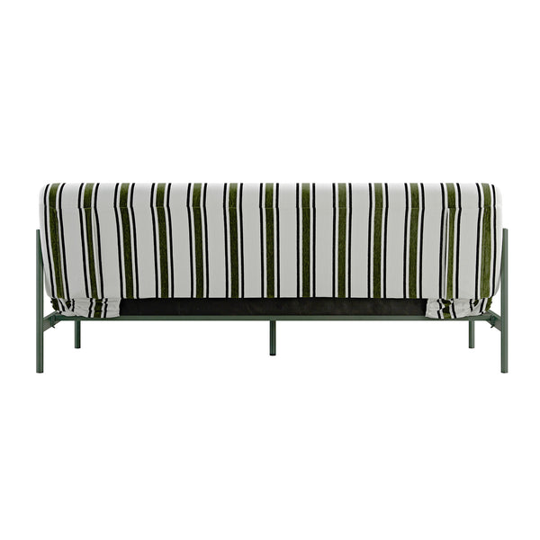 Linea Three Seater Sofa Bed, Forest Green Striped Chenille