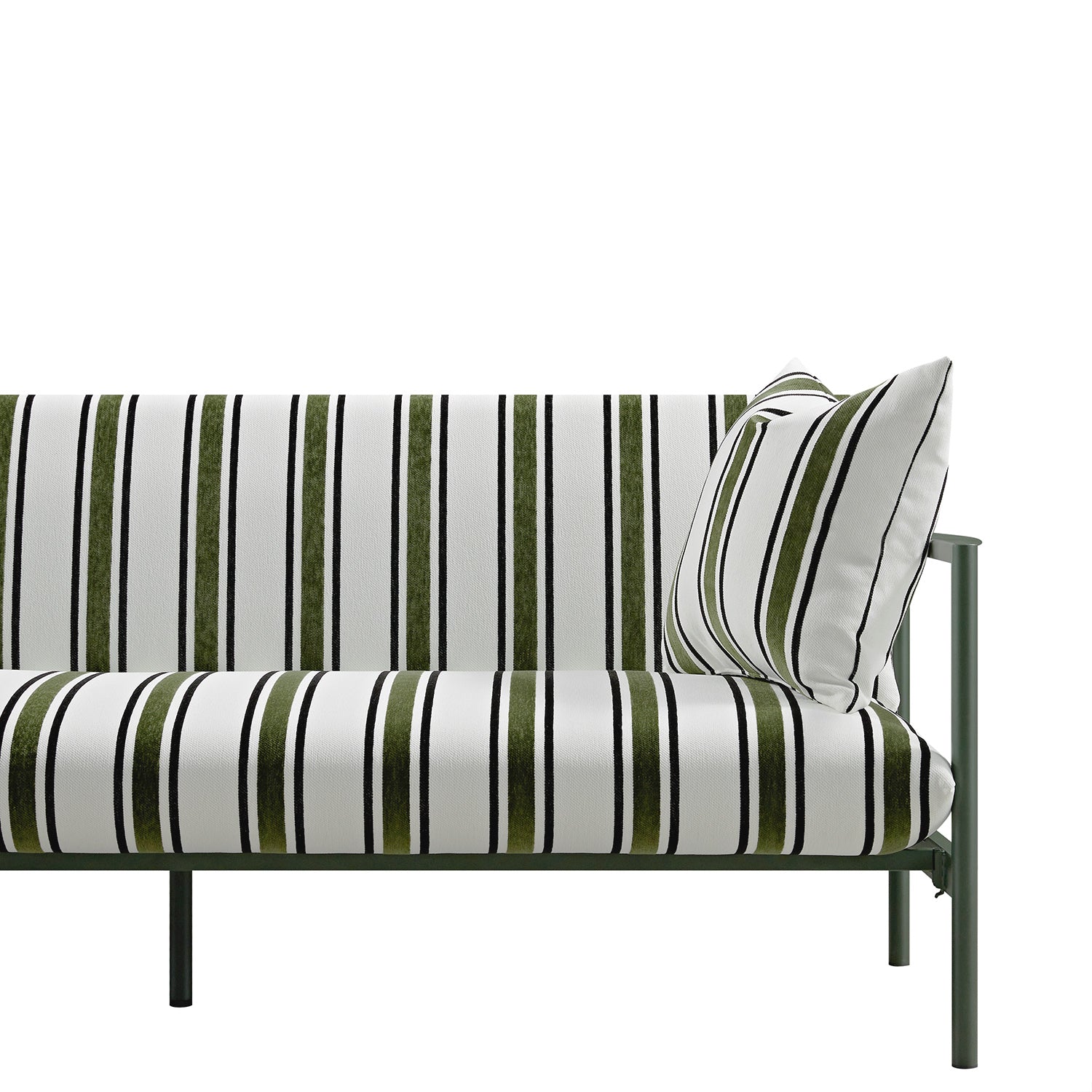 Linea Three Seater Sofa Bed, Forest Green Striped Chenille