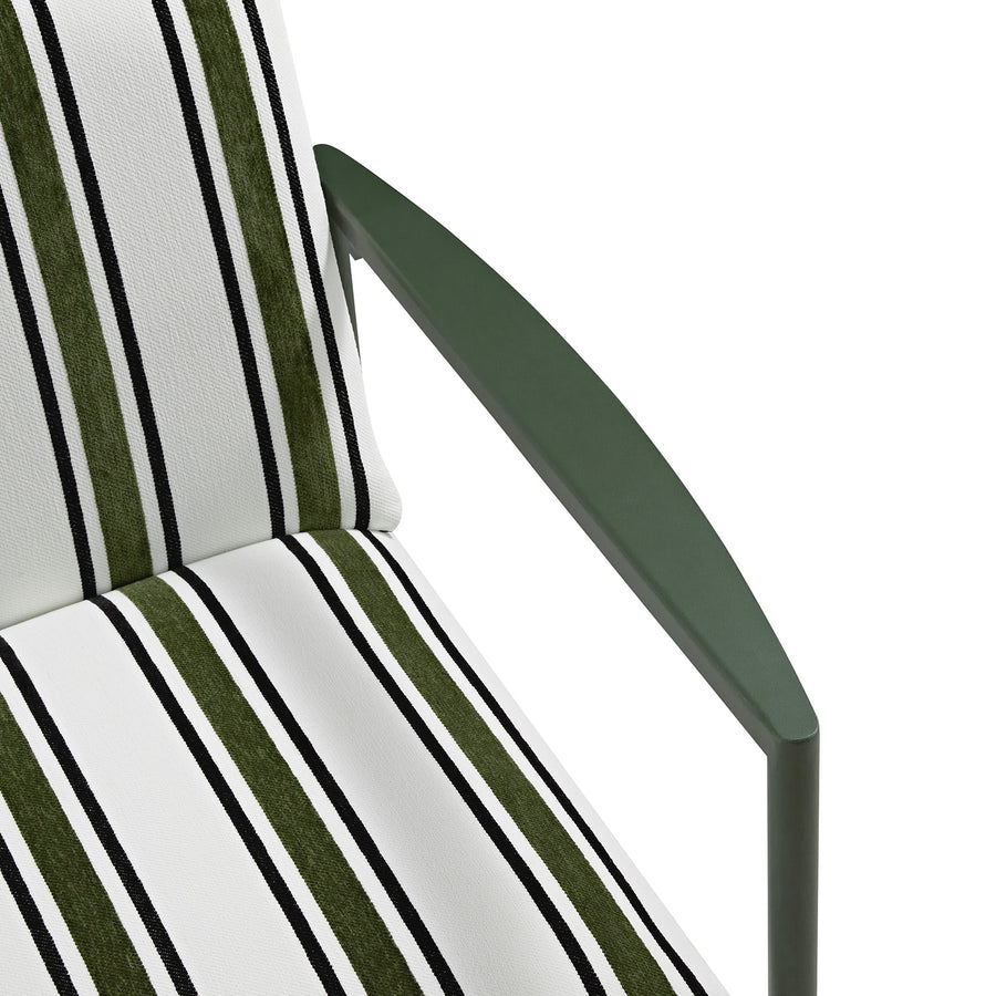 Linea Three Seater Sofa Bed, Forest Green Striped Chenille - daals