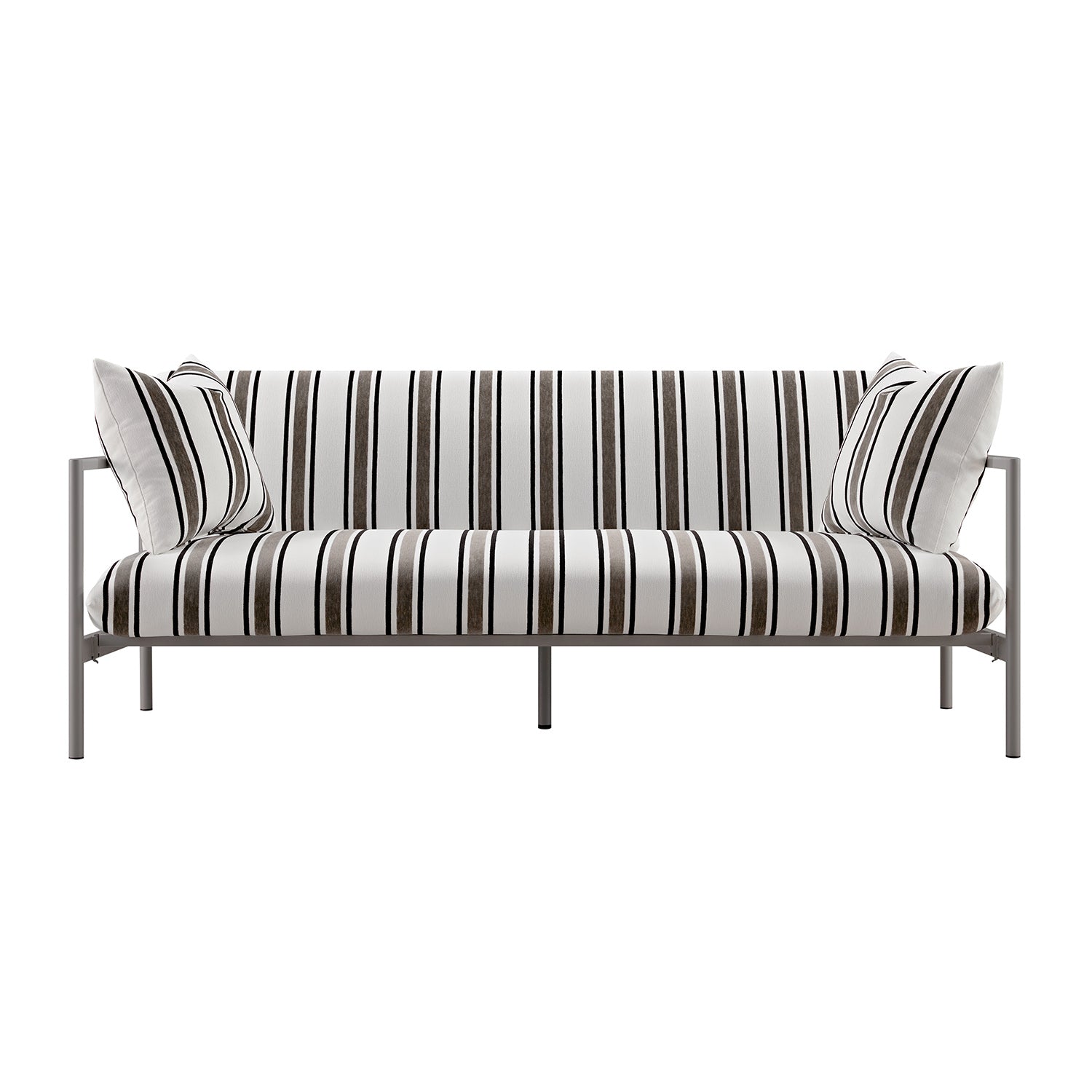 Linea Three Seater Sofa Bed, Taupe Striped Chenille