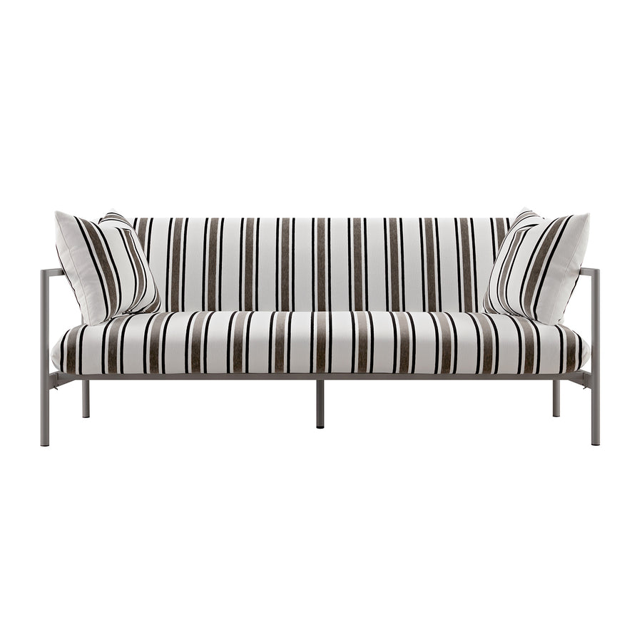 Linea Three Seater Sofa Bed, Taupe Striped Chenille
