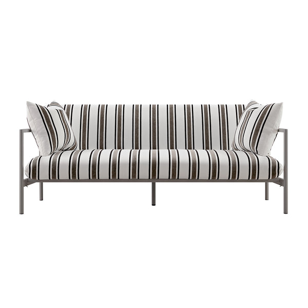 Linea Three Seater Sofa Bed, Taupe Striped Chenille
