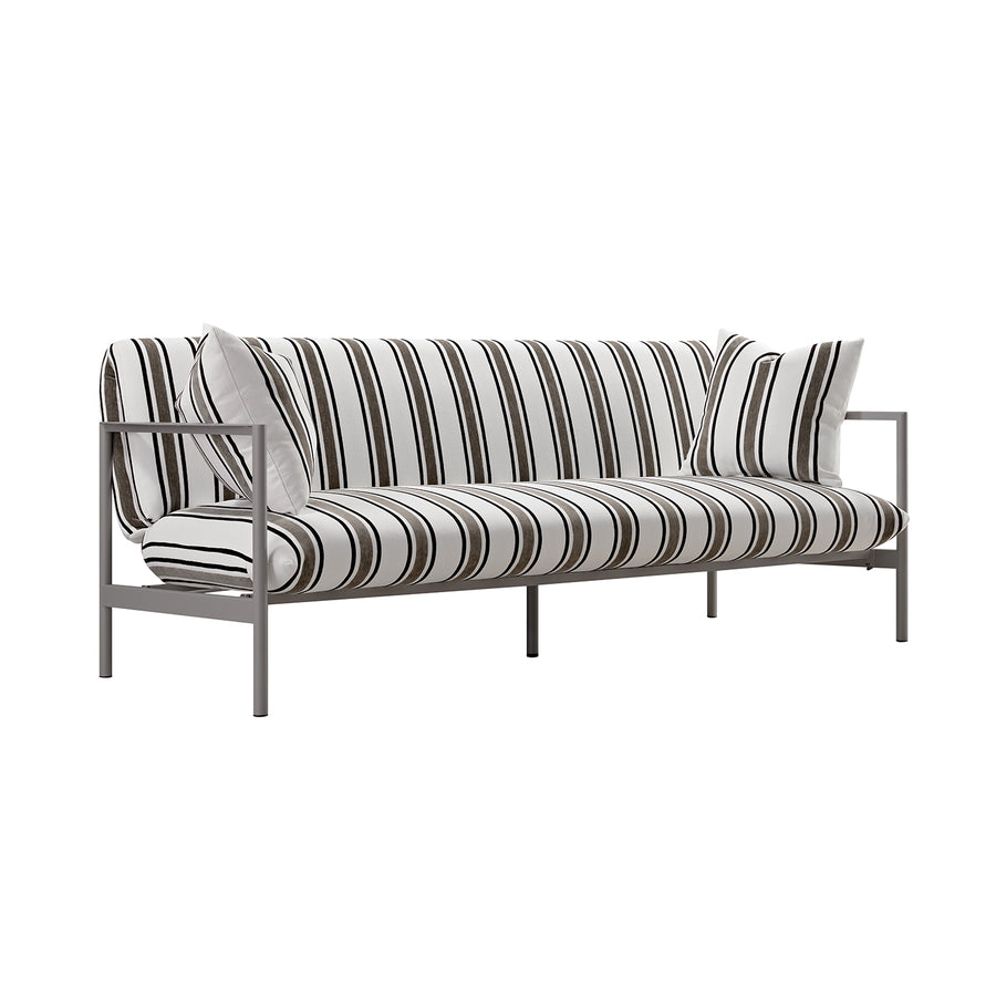 Linea Three Seater Sofa Bed, Taupe Striped Chenille