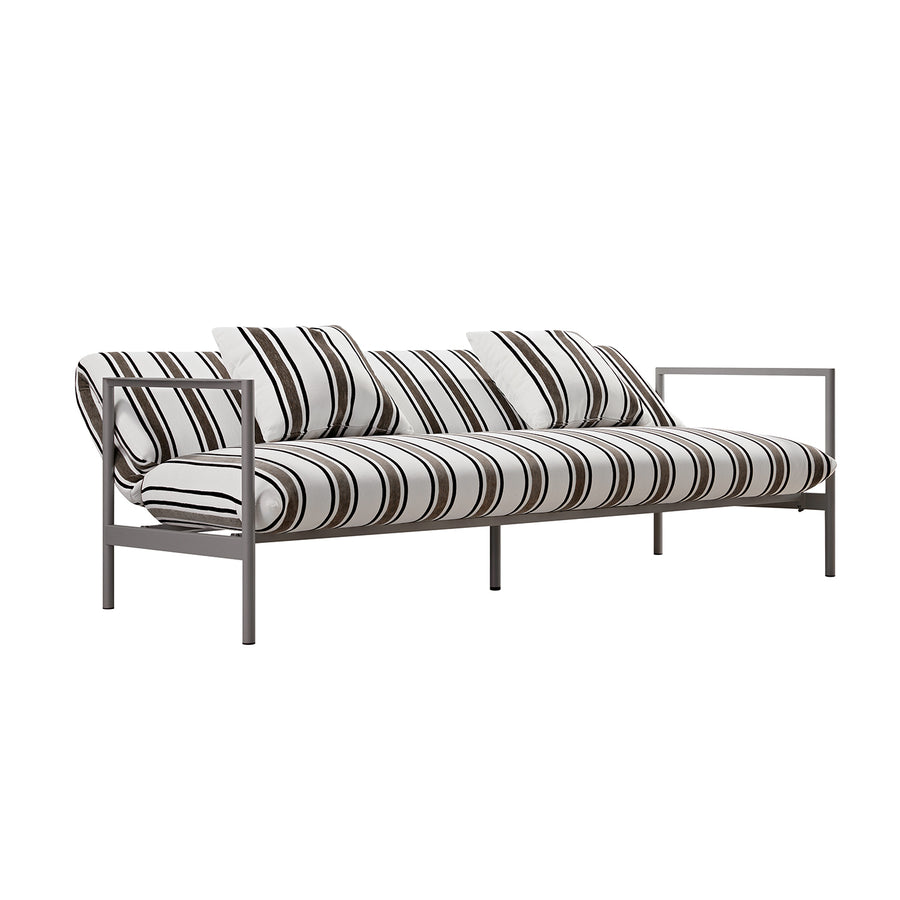 Linea Three Seater Sofa Bed, Taupe Striped Chenille