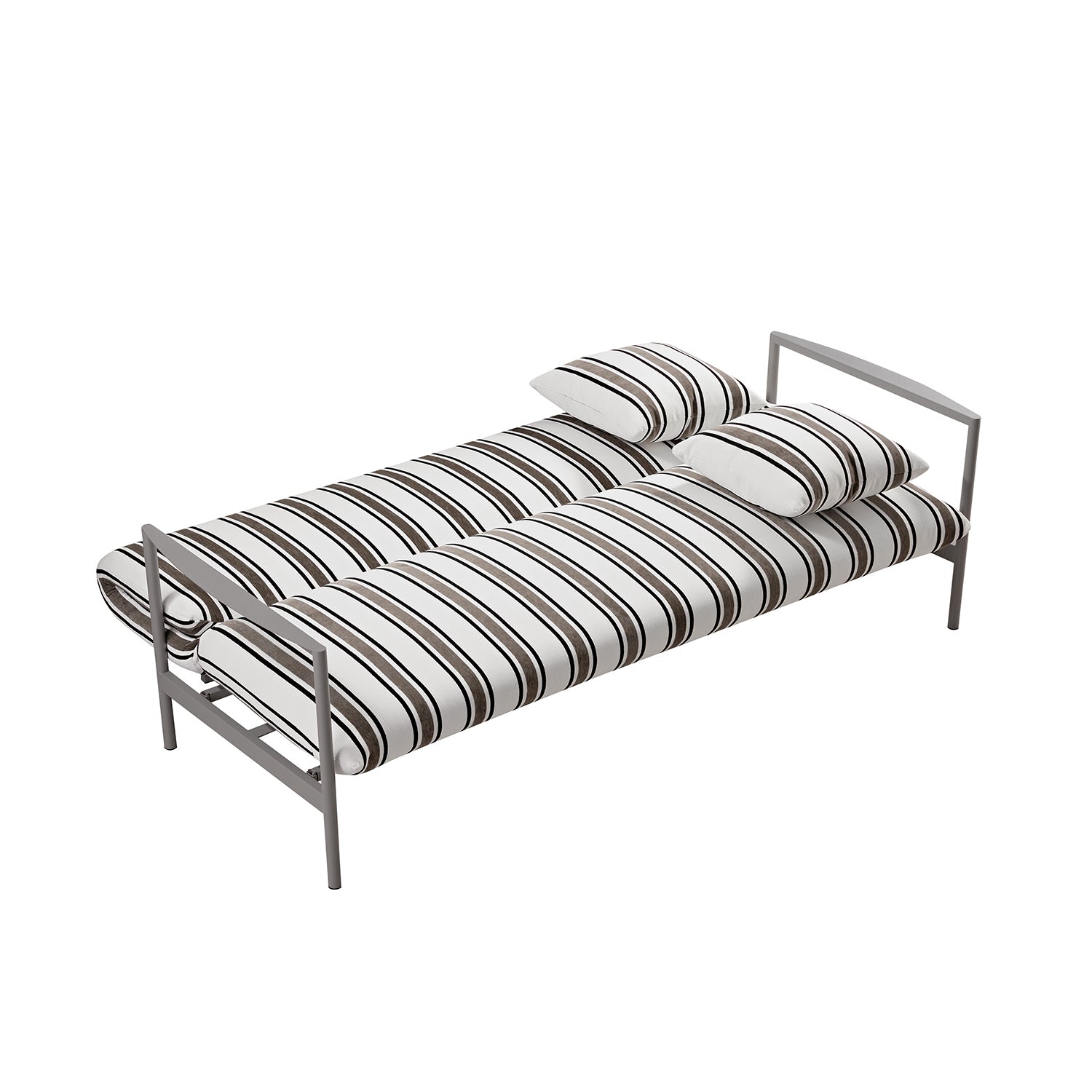 Linea Three Seater Sofa Bed, Taupe Striped Chenille
