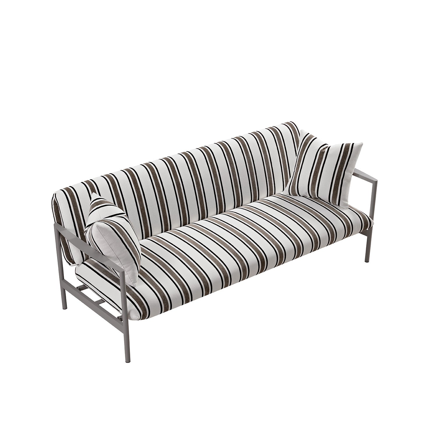 Linea Three Seater Sofa Bed, Taupe Striped Chenille