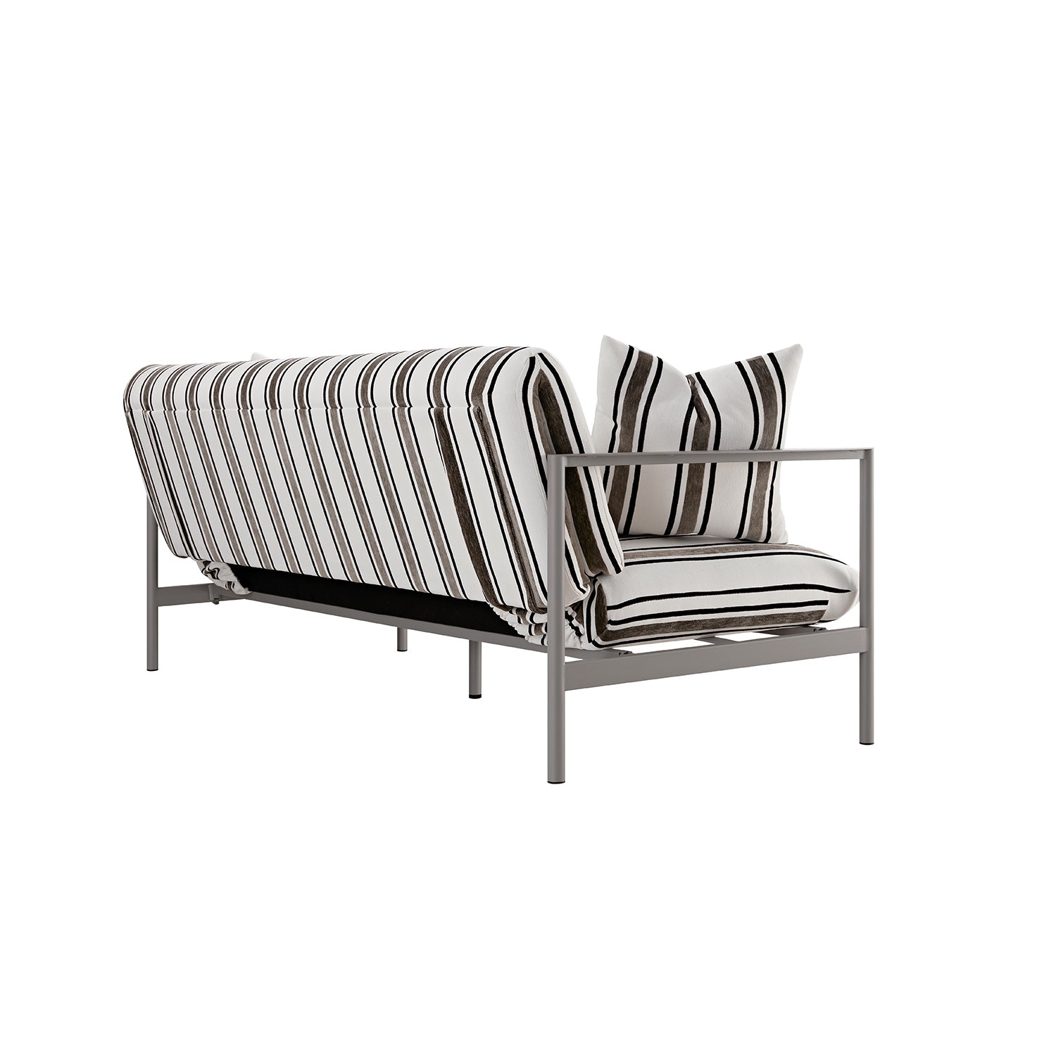 Linea Three Seater Sofa Bed, Taupe Striped Chenille