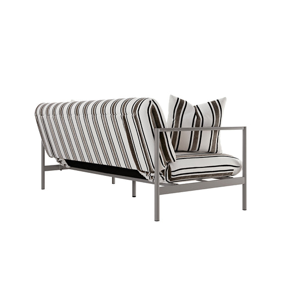 Linea Three Seater Sofa Bed, Taupe Striped Chenille