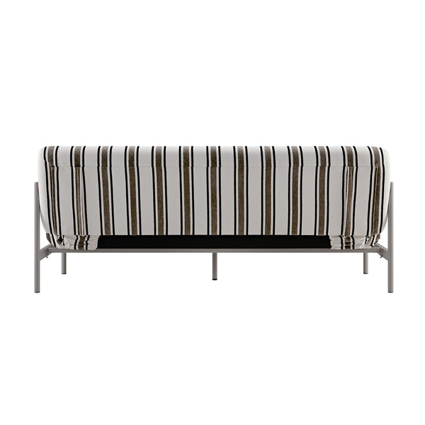 Linea Three Seater Sofa Bed, Taupe Striped Chenille