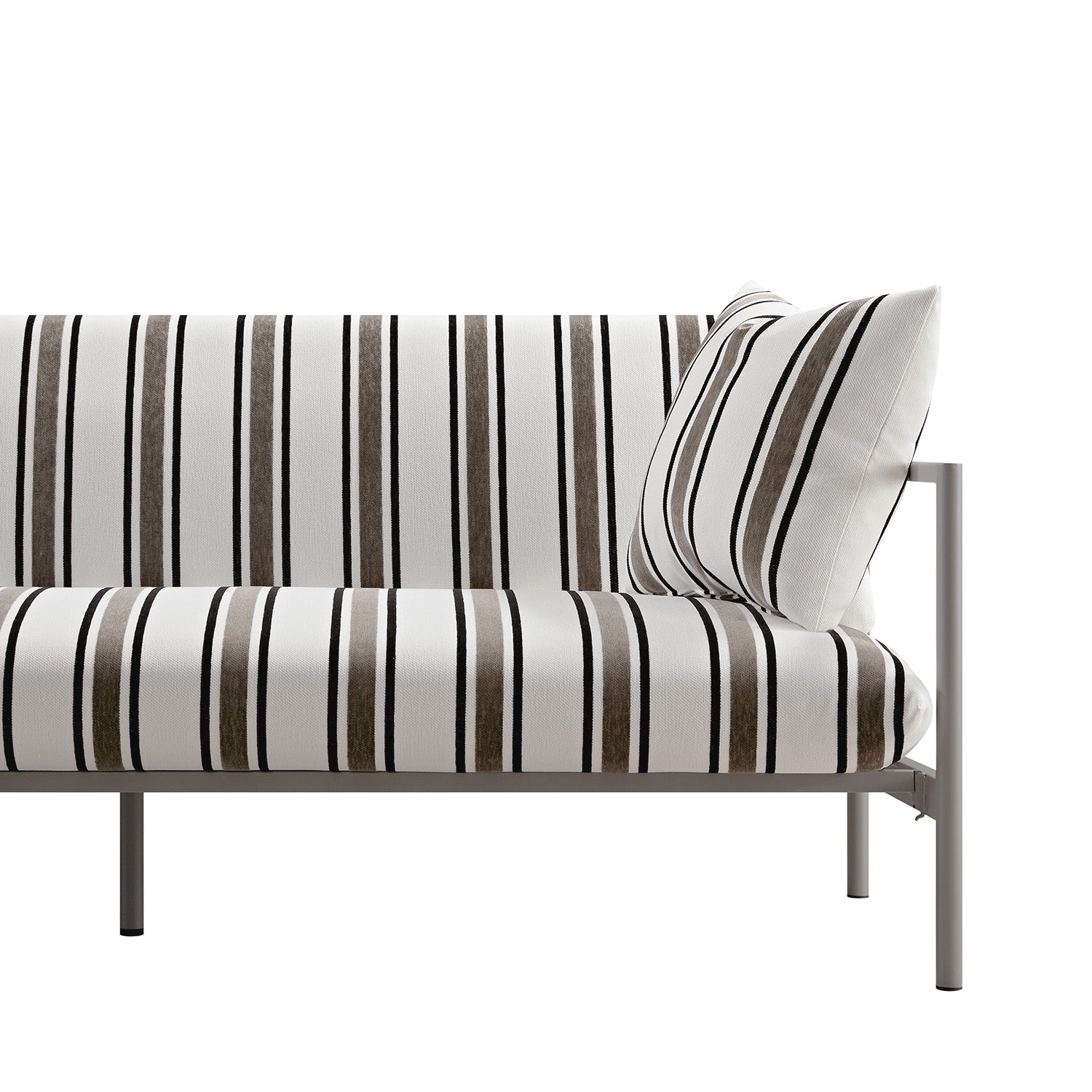 Linea Three Seater Sofa Bed, Taupe Striped Chenille