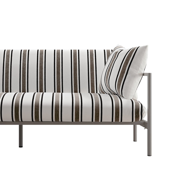 Linea Three Seater Sofa Bed, Taupe Striped Chenille