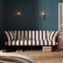 Linea Three Seater Sofa Bed, Maroon Red Striped Chenille - daals