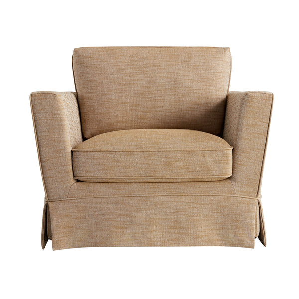 Fitz Skirted Armchair, Apricot Linen Blend - daals