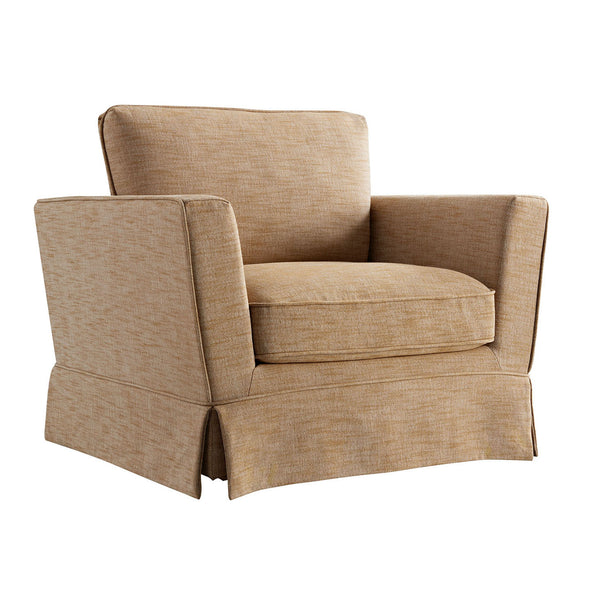 Fitz Skirted Armchair, Apricot Linen Blend - daals