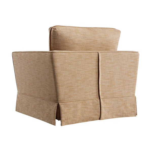 Fitz Skirted Armchair, Apricot Linen Blend - daals