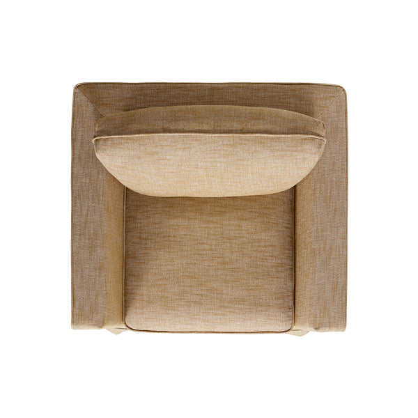 Fitz Skirted Armchair, Apricot Linen Blend - daals