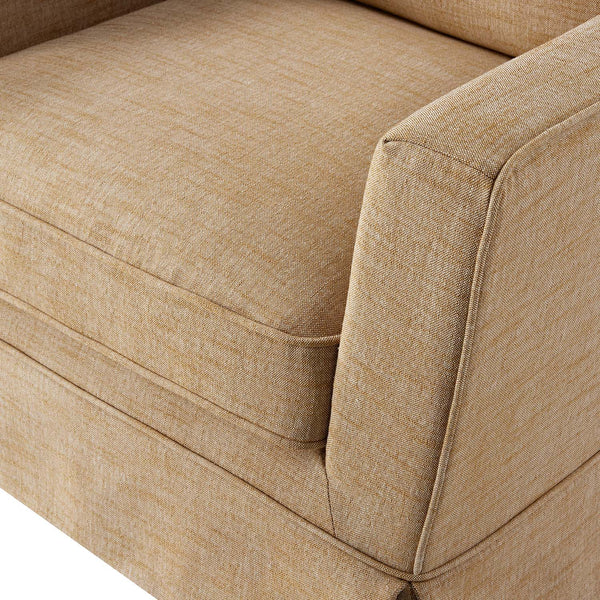 Fitz Skirted Armchair, Apricot Linen Blend - daals