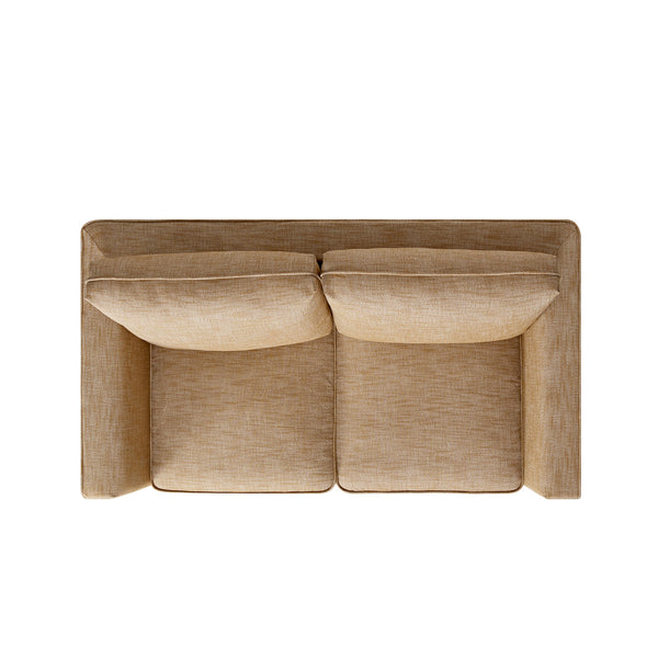 Fitz Skirted 2-Seater Sofa, Apricot Linen Blend