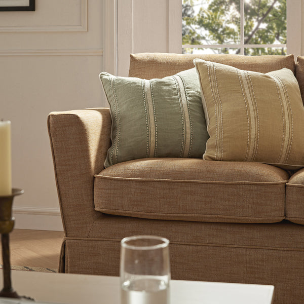 Fitz Skirted 2-Seater Sofa, Apricot Linen Blend