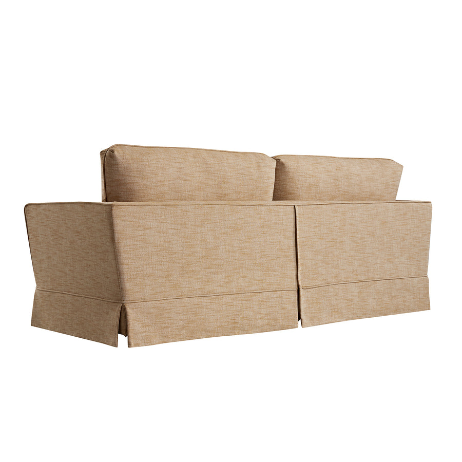 Fitz Skirted Large 3-Seater Sofa, Apricot Linen Blend