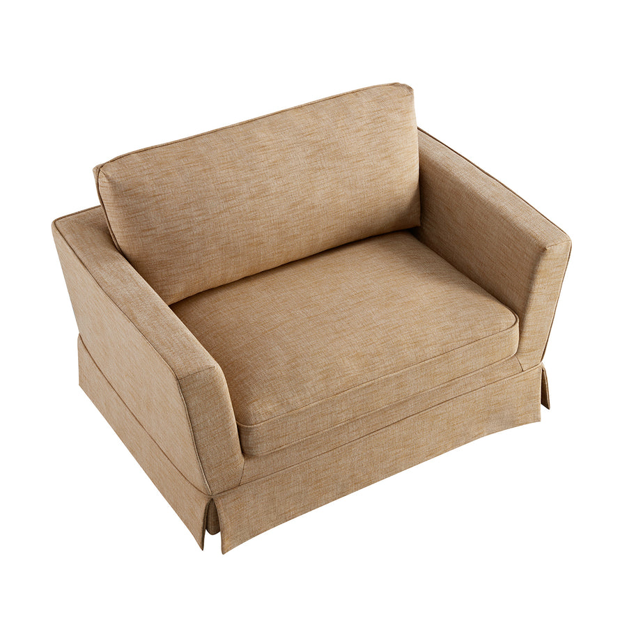Fitz Skirted Loveseat, Apricot Linen Blend