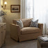 Fitz Skirted Loveseat, Apricot Linen Blend - daals