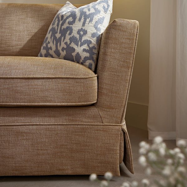 Fitz Skirted Loveseat, Apricot Linen Blend