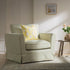 Fitz Skirted Armchair, Sage Striped Linen Blend - daals