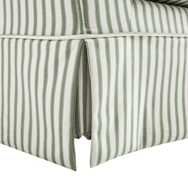 Fitz Skirted 2-Seater Sofa, Sage Striped Linen Blend