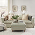 Fitz Skirted Large 3 - Seater Sofa, Sage Striped Linen Blend - daals
