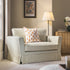 Fitz Skirted Loveseat, Sage Striped Linen Blend - daals