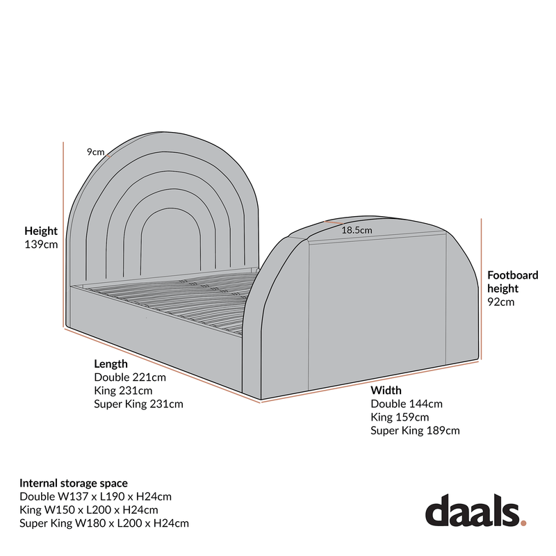 Archer White Boucle Ottoman TV Bed