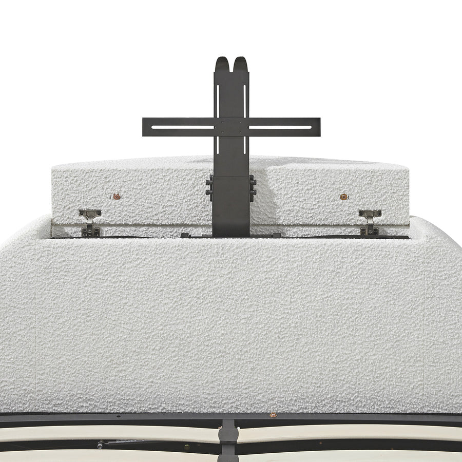 Archer White Boucle Ottoman TV Bed