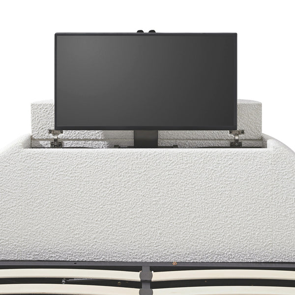 Archer White Boucle Ottoman TV Bed