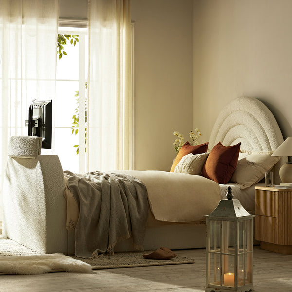 Archer White Boucle Ottoman TV Bed