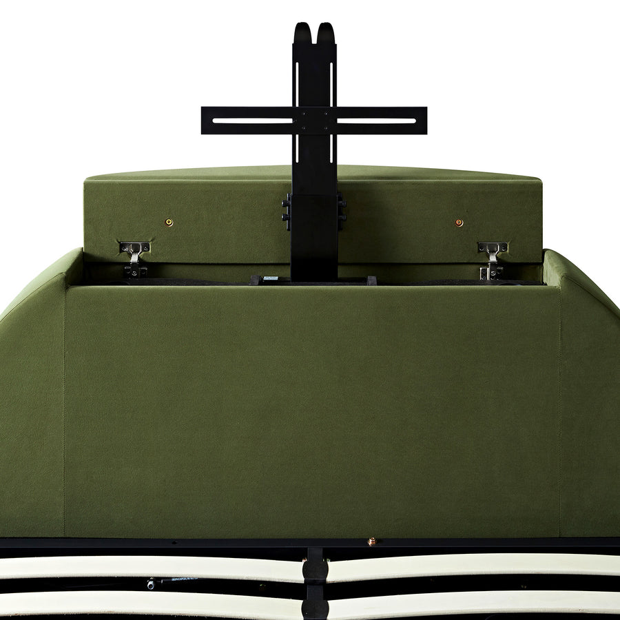 Archer Moss Green Velvet Ottoman TV Bed