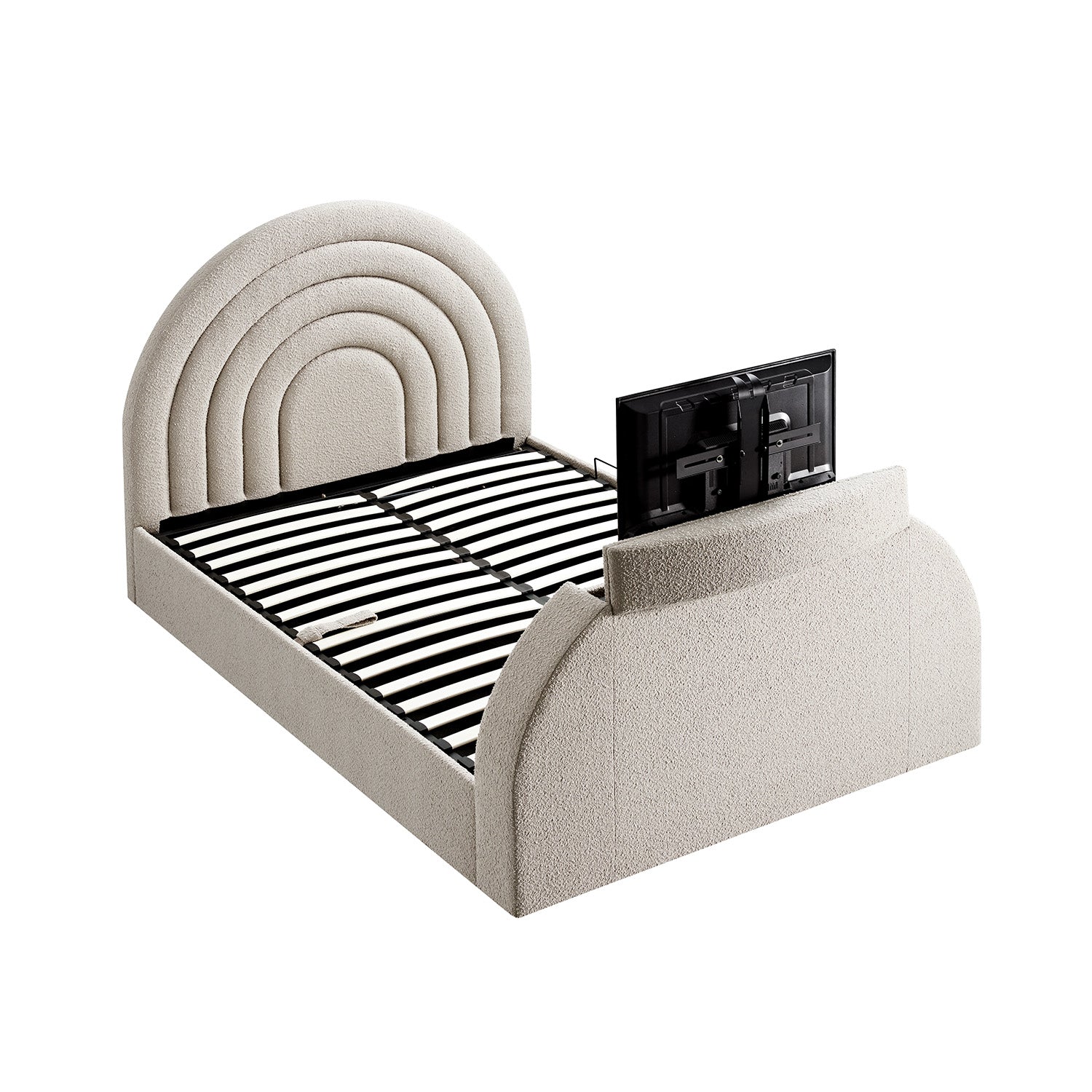 Archer Taupe Boucle Ottoman TV Bed